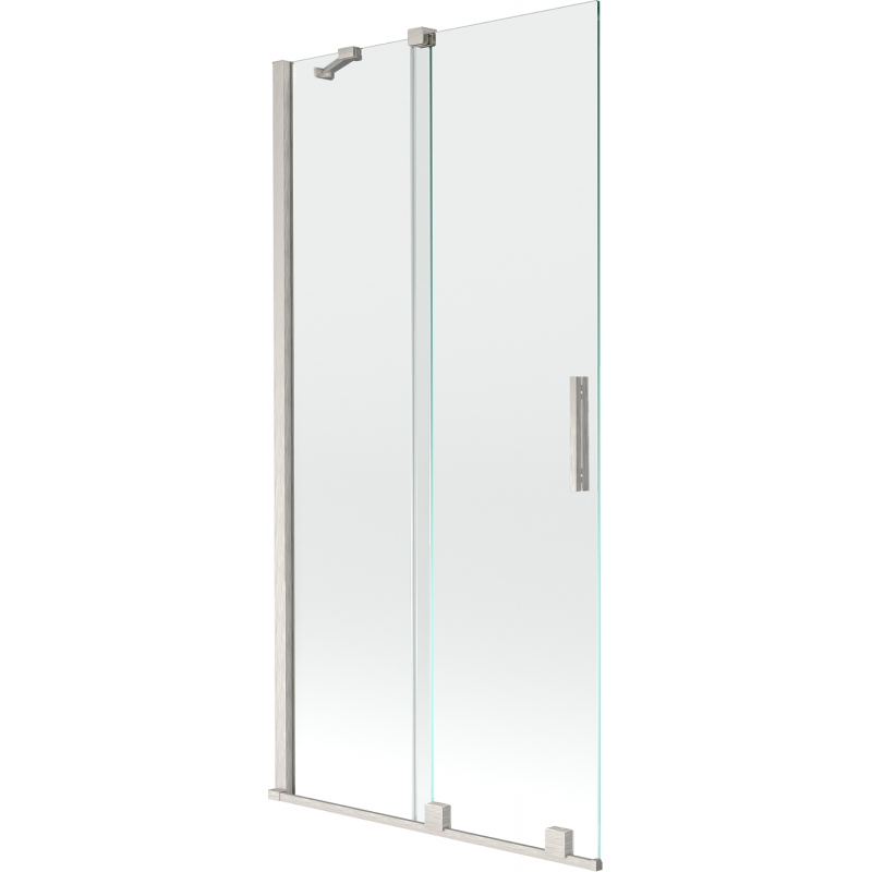 Mexen Velar Badewannenabtrennung 2-flügelig, 95 x 150 cm, transparent, gebürsteter Nickel - 896-095-000-01-97