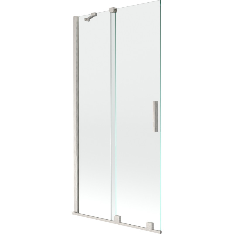 Mexen Velar kahe tiivaga vannitoamüür, lükatav 95 x 150 cm, läbipaistev, harjatud nikkel - 896-095-000-01-97