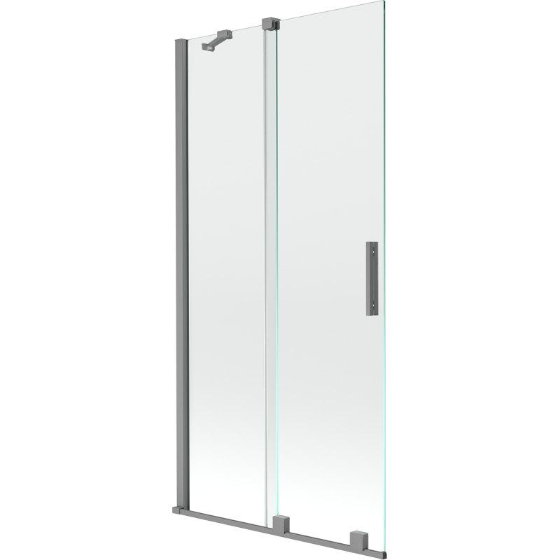 Mexen Velar 2-flügelige verschiebbare Badewannenabtrennung 95 x 150 cm, transparent, Gun Metal - 896-095-000-01-95