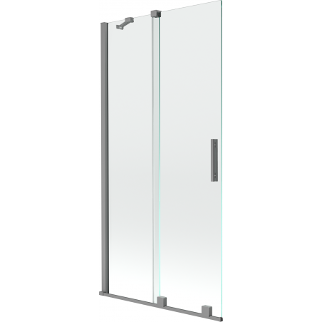 Mexen Velar mampara de ducha 2 paneles corredera 95 x 150 cm, transparente, metal cepillado - 896-095-000-01-95