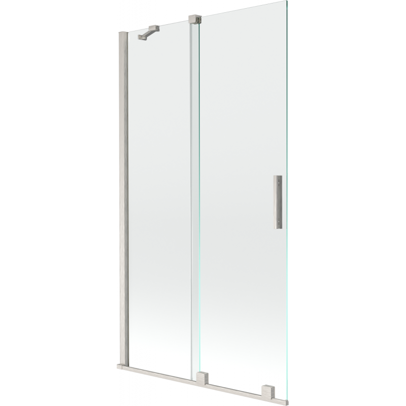 Mexen Velar Duschabtrennung 2-flügelig verschiebbar 100 x 150 cm, transparent, gebürsteter Nickel - 896-100-000-01-97