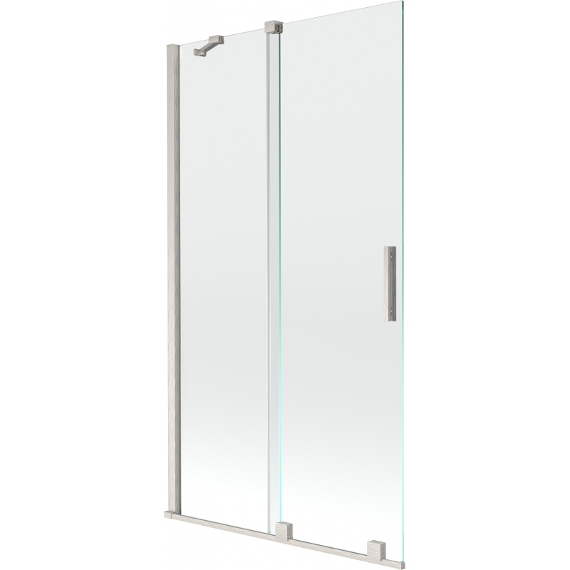 Mexen Velar paratia per vasca da bagno 2-ante scorrevole 100 x 150 cm, trasparente, nichel spazzolato - 896-100-000-01-97
