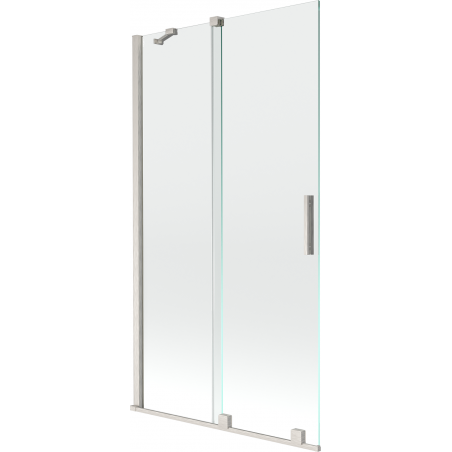 Mexen Velar Duschabtrennung 2-flügelig verschiebbar 100 x 150 cm, transparent, gebürsteter Nickel - 896-100-000-01-97