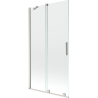 Mexen Velar Duschabtrennung 2-flügelig verschiebbar 100 x 150 cm, transparent, gebürsteter Nickel - 896-100-000-01-97