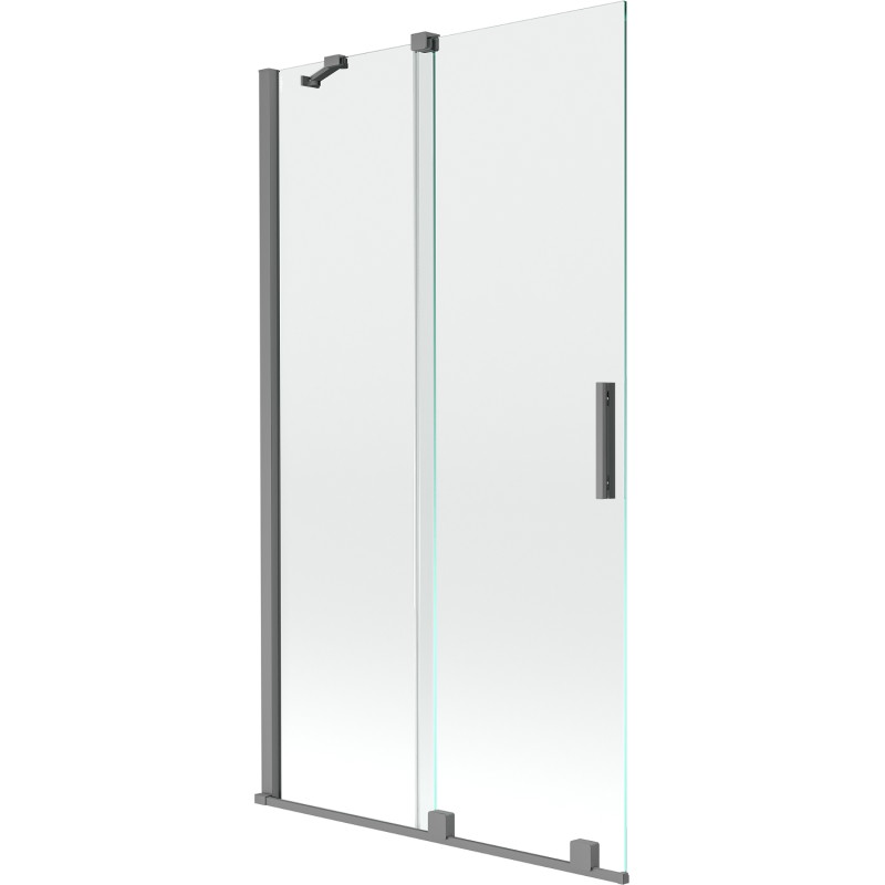 Mexen Velar 2-osaline liuglev vanniekraan, 100 x 150 cm, läbipaistev, must metall - 896-100-000-01-95