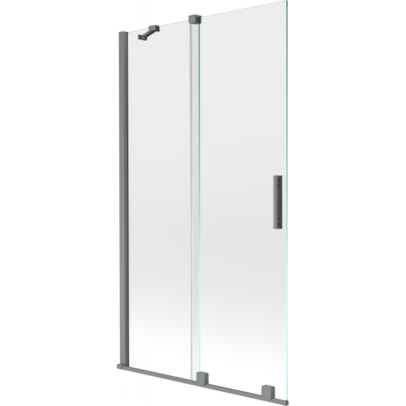 Mexen Velar Duschwand 2-flügelig verschiebbar 100 x 150 cm, transparent, Gun Metal - 896-100-000-01-95