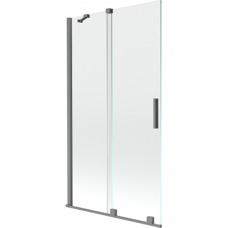 Mexen Velar 2-osaline liuglev vanniekraan, 100 x 150 cm, läbipaistev, must metall - 896-100-000-01-95