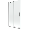 Mexen Velar parawan nawannowy 2-skrzydłowy rozsuwany 100 x 150 cm, transparent, gun metal - 896-100-000-01-95