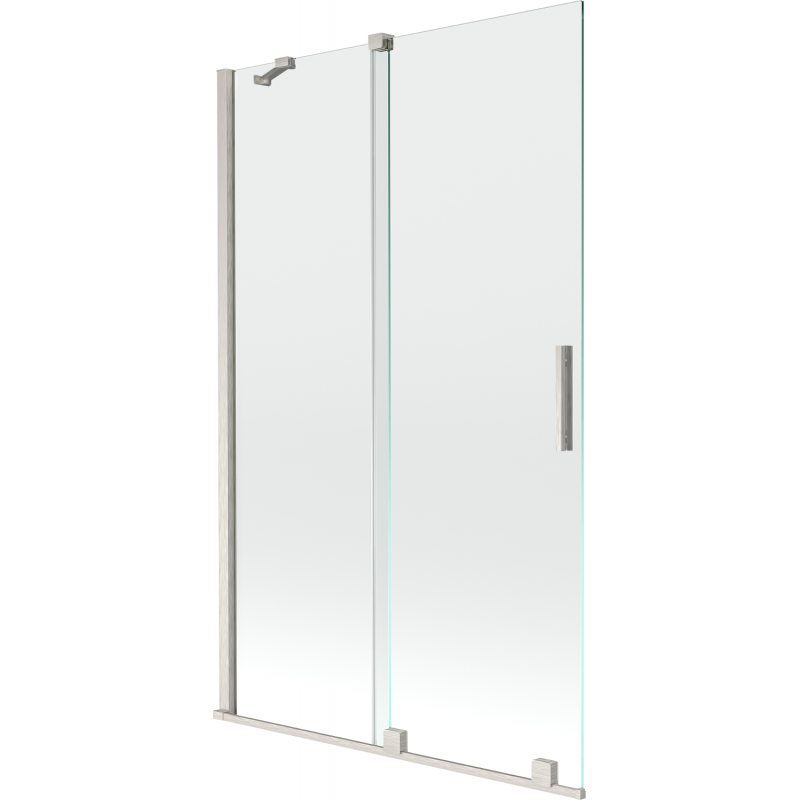 Mexen Velar divisória de banho de 2 asas deslizantes 110 x 150 cm, transparente, níquel escovado - 896-110-000-01-97