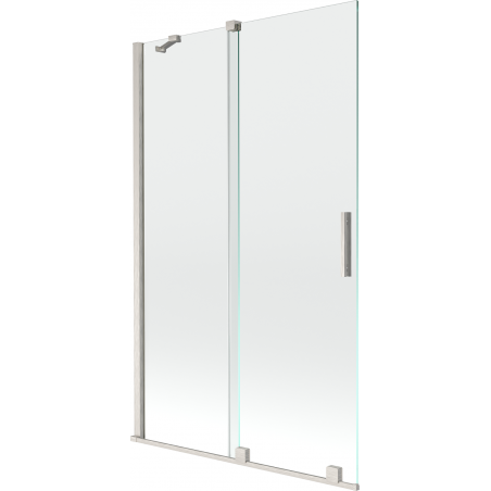 Mexen Velar drsna dvokrilna kopalna pregrada 110 x 150 cm, prozorna, brušen nikelj - 896-110-000-01-97