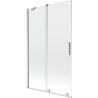Mexen Velar Badewannenfaltwand 2-flügelig verschiebbar 110 x 150 cm, transparent, gebürstetes Nickel - 896-110-000-01-97