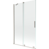 Paroi de baignoire coulissante 2 volets Mexen Velar 110 x 150 cm, transparent, nickel brossé - 896-110-000-01-97