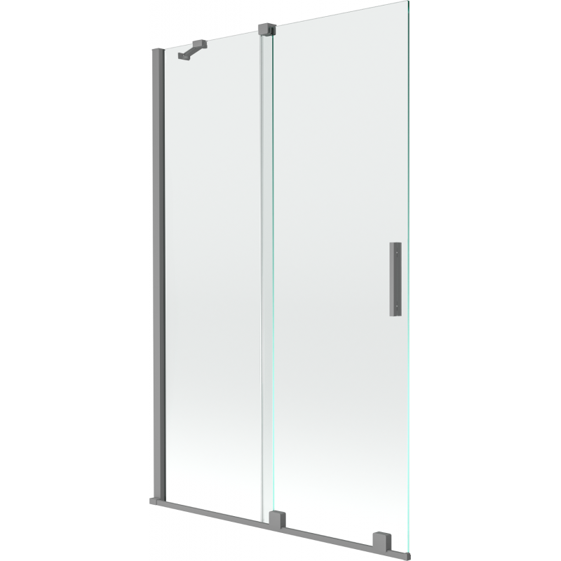 Mexen Velar mampara de baño para bañera 2 puertas correderas 110 x 150 cm, transparente, metal pistola - 896-110-000-01-95