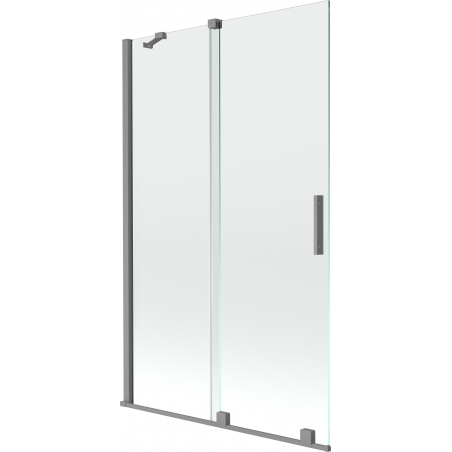 Mexen Velar mampara de baño para bañera 2 puertas correderas 110 x 150 cm, transparente, metal pistola - 896-110-000-01-95