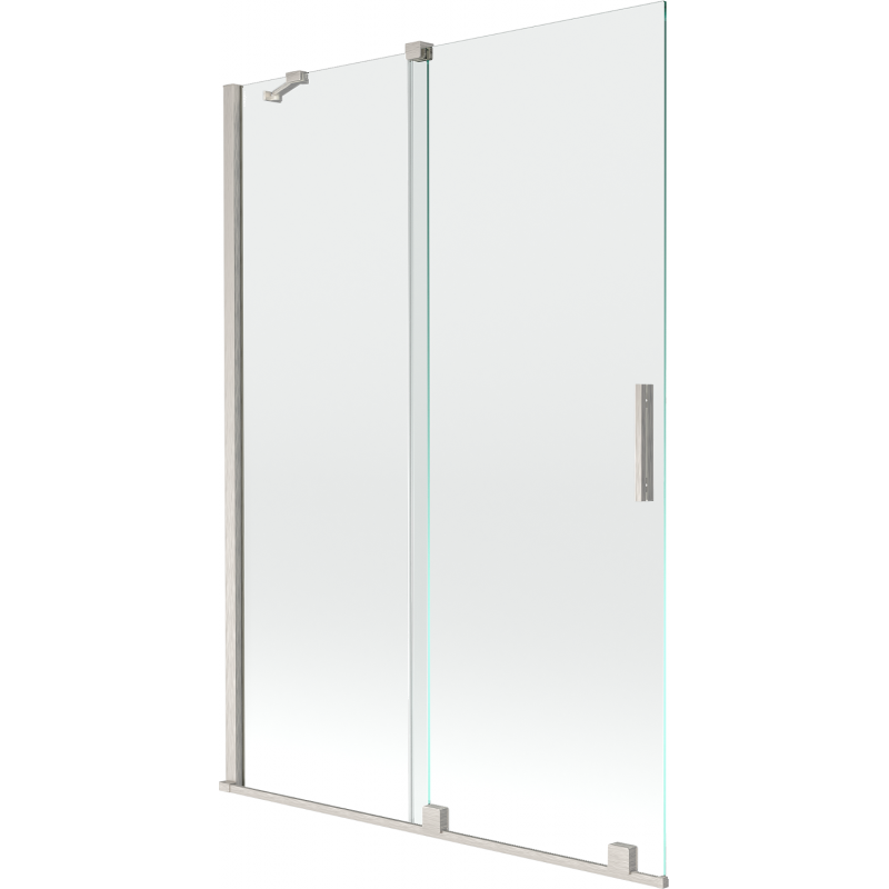 Mexen Velar mampara de ducha corredera de 2 paneles 120 x 150 cm, transparente, níquel cepillado - 896-120-000-01-97