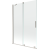 Mexen Velar Badewannenfaltwand 2-flügelig verschiebbar 120 x 150 cm, transparent, gebürstetes Nickel - 896-120-000-01-97