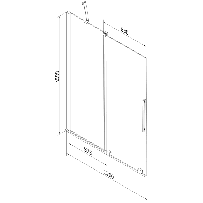 Mexen Velar 2-panel sliding shower screen 120 x 150 cm, transparent, gun metal - 896-120-000-01-95