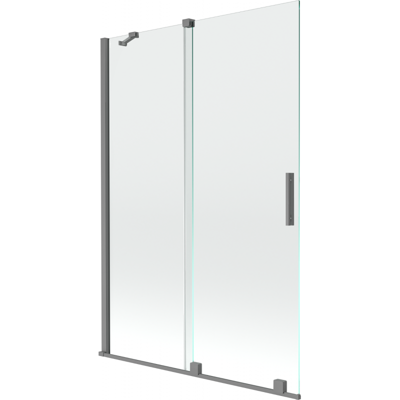 Mexen Velar mampara de baño de 2 hojas correderas 120 x 150 cm, transparente, metal gun - 896-120-000-01-95