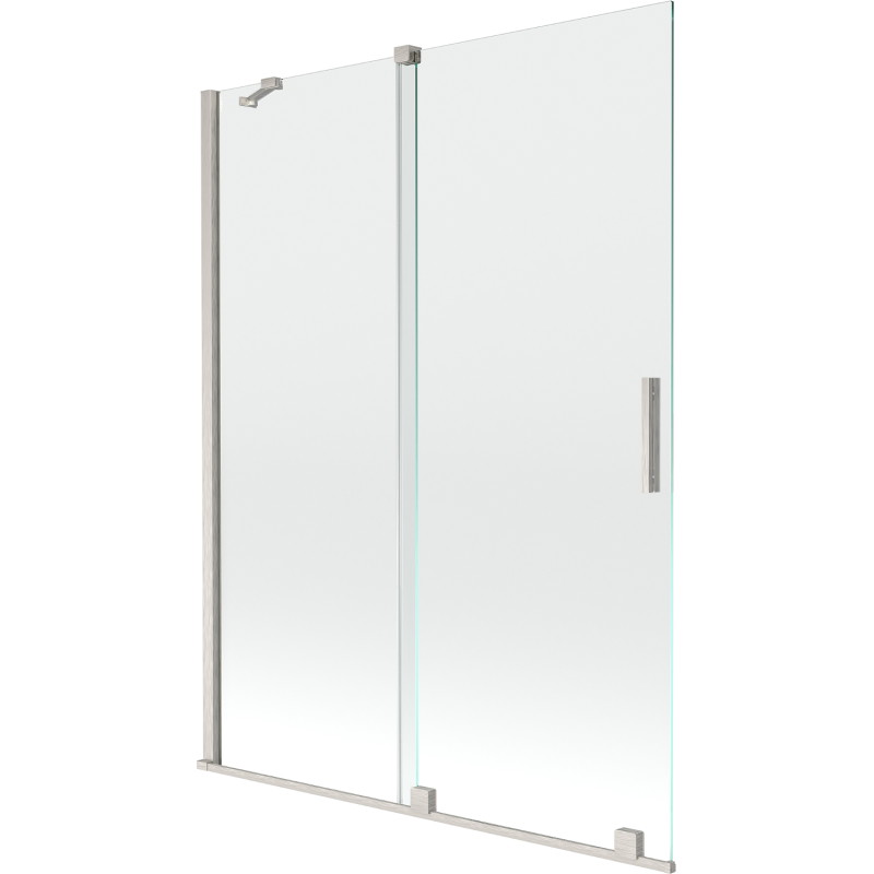 Mexen Velar vannitoa dušiekraan 2-osaline lükanduks 130 x 150 cm, läbipaistev, harjatud nikkel - 896-130-000-01-97