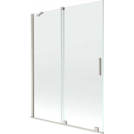 Mexen Velar 2-wing sliding bath screen 130 x 150 cm, transparent, brushed nickel - 896-130-000-01-97