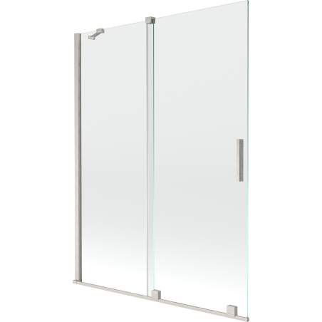 Mexen Velar Duschabtrennung 2-flügelig verschiebbar 130 x 150 cm, transparent, gebürsteter Nickel - 896-130-000-01-97