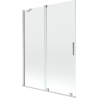 Mexen Velar Duschabtrennung 2-flügelig verschiebbar 130 x 150 cm, transparent, gebürsteter Nickel - 896-130-000-01-97