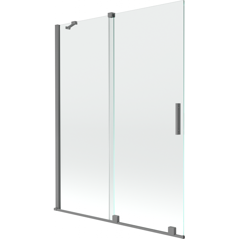 Mexen Velar parede de banho de duas folhas deslizantes 130 x 150 cm, transparente, metal gun - 896-130-000-01-95