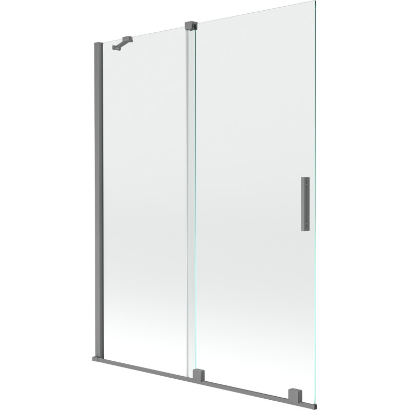 Mexen Velar vannisein kahepoolne lükanduks 130 x 150 cm, läbipaistev, gun metal - 896-130-000-01-95