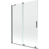 Mexen Velar klizni paravan 2-krilni klizni 130 x 150 cm, proziran, pištolj metal - 896-130-000-01-95
