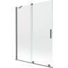 Mexen Velar mampara de baño de 2 hojas correderas 130 x 150 cm, transparente, metal de pistola - 896-130-000-01-95