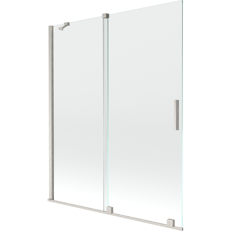 Mexen Velar divpadsmit dušu ekrāns, divdaļīgs bīdāms 140 x 150 cm, caurspīdīgs, matēts niķelis - 896-140-000-01-97