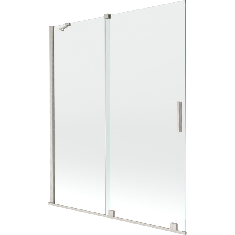 Mexen Velar klizni paravan za tuš s 2 krila, klizni, 140 x 150 cm, proziran, brušeni nikal - 896-140-000-01-97