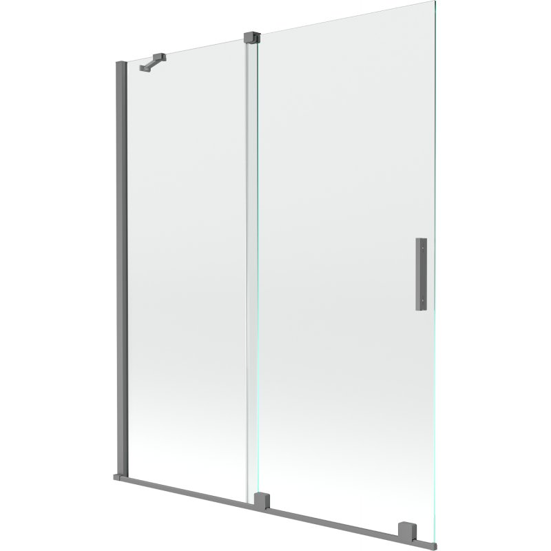 Mexen Velar Duschwand, 2-teilig, verschiebbar, 140 x 150 cm, transparent, Gunmetal - 896-140-000-01-95