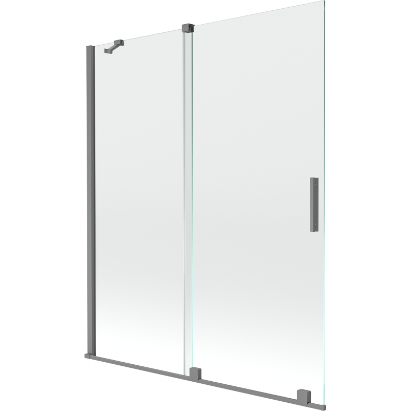 Mexen Velar paratia per vasca da bagno 2 ante scorrevoli 140 x 150 cm, trasparente, gun metal - 896-140-000-01-95