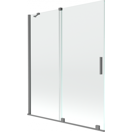 Mexen Velar tvådelad skärmvägg för badkar skjutbar 140 x 150 cm, transparent, gun metal - 896-140-000-01-95
