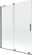 Mexen Velar tvådelad skärmvägg för badkar skjutbar 140 x 150 cm, transparent, gun metal - 896-140-000-01-95