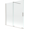 Mexen Velar 2-osaline vannisein, lükanduks 150 x 150 cm, läbipaistev, harjatud nikkel - 896-150-000-01-97