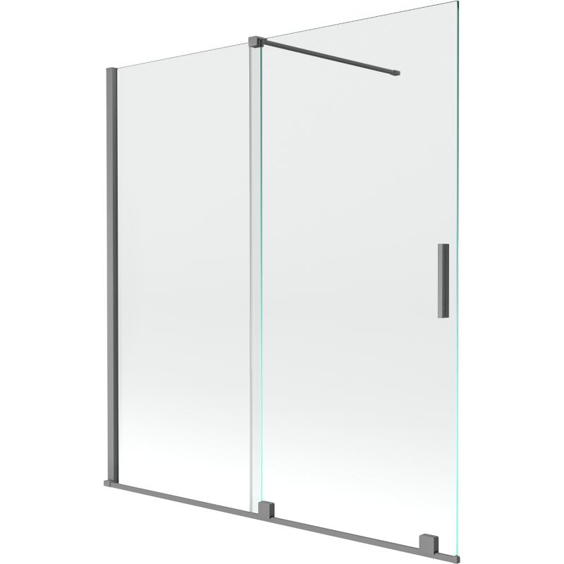 Mexen Velar parawan nawannowy 2-skrzydłowy rozsuwany 150 x 150 cm, transparent, gun metal - 896-150-000-01-95