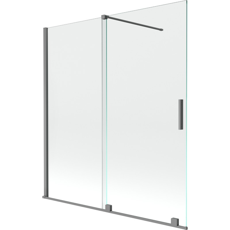 Mexen Velar vannitoa kaheukseline lükanduks 150 x 150 cm, läbipaistev, gunmetal - 896-150-000-01-95