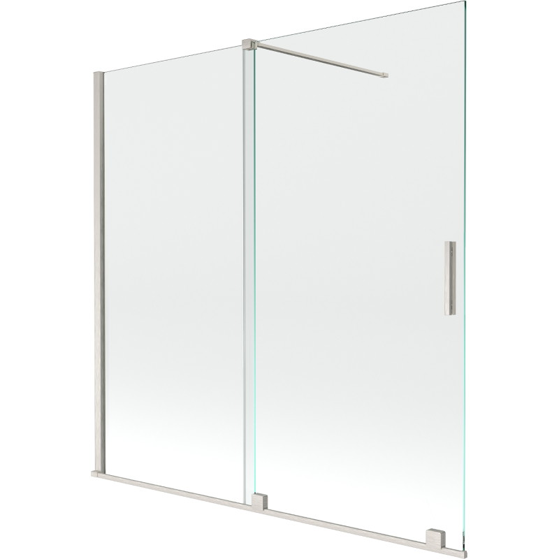 Mexen Velar klizni paravan za kadu s dva krila, klizni 160 x 150 cm, proziran, brušeni nikal - 896-160-000-01-97