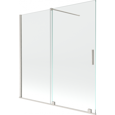 Mexen Velar paroi de baignoire 2 volets coulissants 160 x 150 cm, transparent, nickel brossé - 896-160-000-01-97