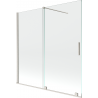 Mexen Velar 2-flügelige Badewannenfaltwand 160 x 150 cm, transparent, gebürstetes Nickel - 896-160-000-01-97