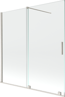 Mexen Velar paroi de baignoire 2 volets coulissants 160 x 150 cm, transparent, nickel brossé - 896-160-000-01-97