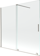 Mexen Velar tvådelad skjutbar duschvägg 170 x 150 cm, transparent, borstad nickel - 896-170-000-01-97