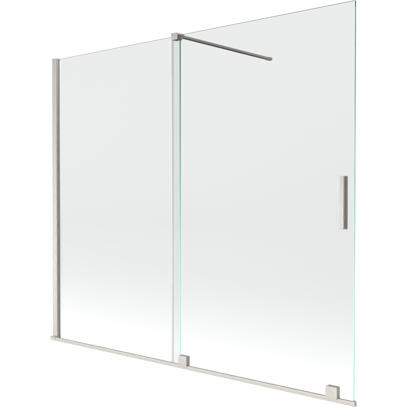 Mexen Velar 2-panel sliding bath screen 180 x 150 cm, transparent, brushed nickel - 896-180-000-01-97