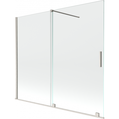 Mexen Velar klizni pregrada za tuš, dvokrilna, klizni, 180 x 150 cm, prozirna, brušeni nikal - 896-180-000-01-97