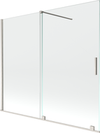 Mexen Velar badwand scherm 2-delig schuifbaar 180 x 150 cm, transparant, geborsteld nikkel - 896-180-000-01-97