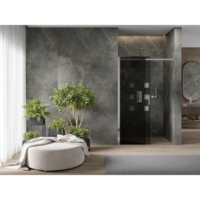 Mexen Omega puerta de ducha corredera 110 cm, grafito, cromo - 825-110-000-01-40