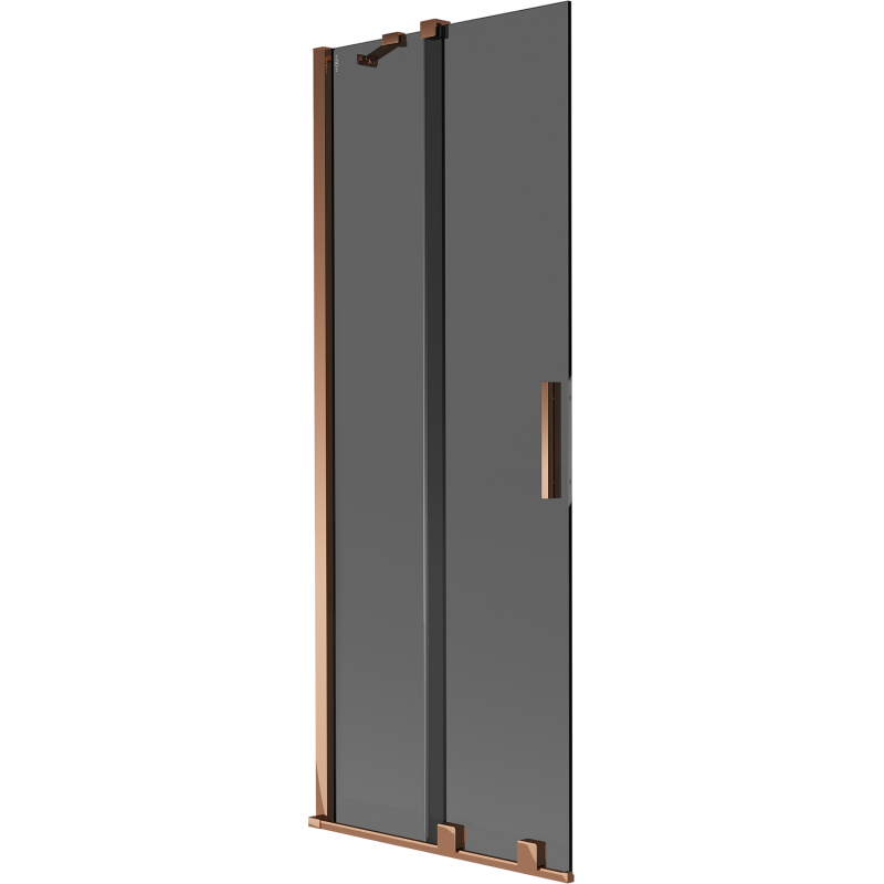 Mexen Velar 2-flille Biirwann mat Schiebetüren 70 x 150 cm, Grafit, rose Gold - 896-070-000-41-60