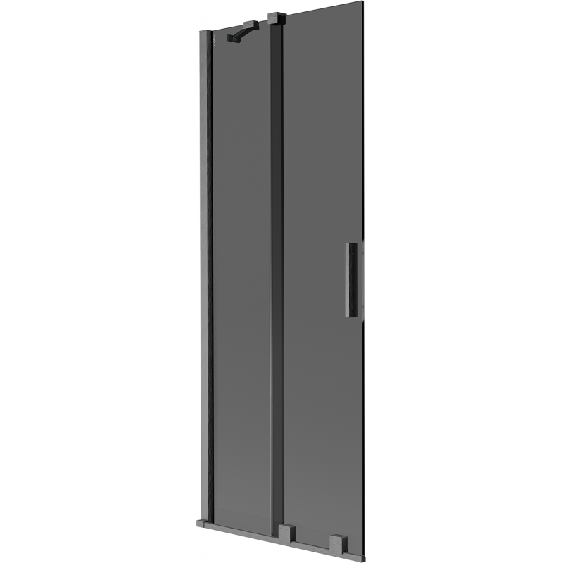 Mexen Velar Badewannen-Faltwand, 2-teilig, 70 x 150 cm, Graphit, gebürstetes Gun Gray - 896-070-000-41-66
